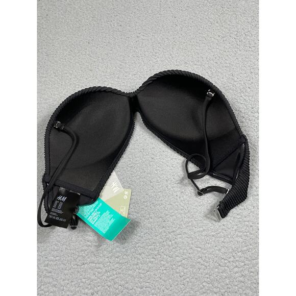 H&M Womens 2-Piece Black Bikini Top Size 34C Bottoms Size 4 - Picture 3 of 9